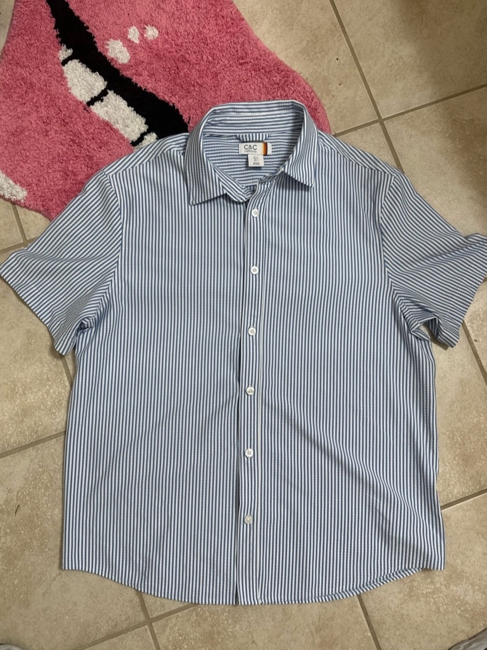 C&C California men’s Striped Button Down Shirt Size L